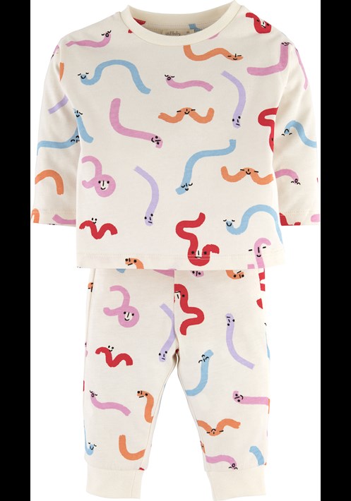 Solucan Baskili Pijama Takim 15909 1