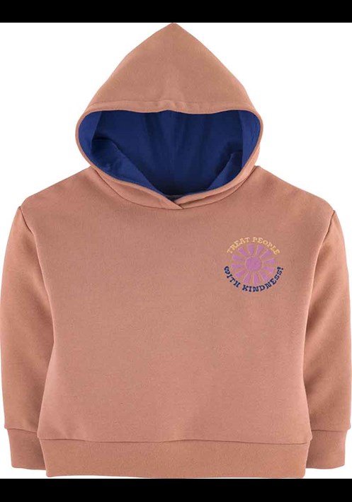 Baskili Kapüsonlu Sweatshirt 15982 2