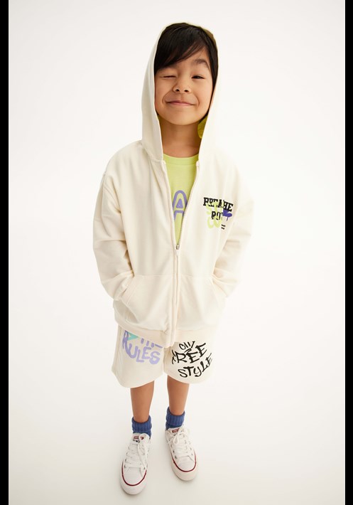 Baskili Kapüsonlu Sweatshirt 16473 4
