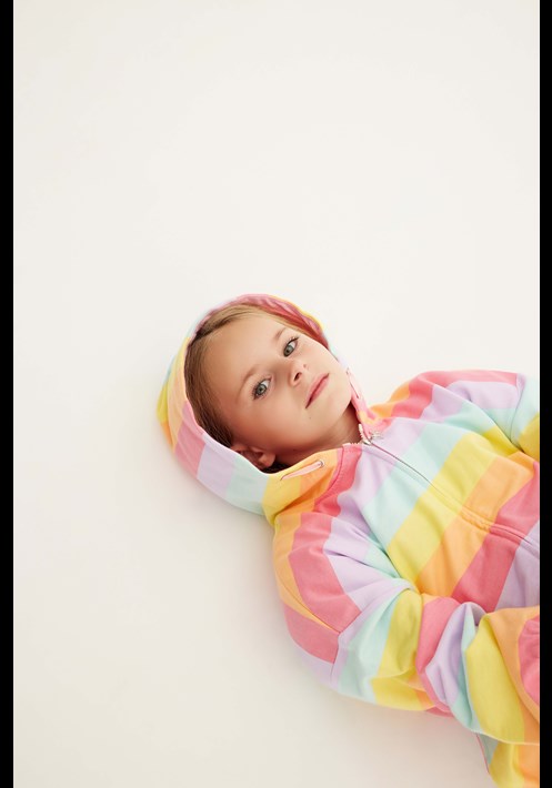 Çizgili Kapsonlu Sweatshirt 16564 1