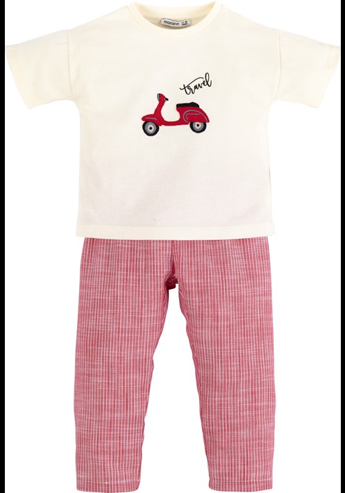 Nakisli Çizgili Pijama Takimi 17542 1