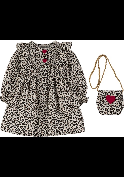 Leopar Çantali Elbise 19546 2